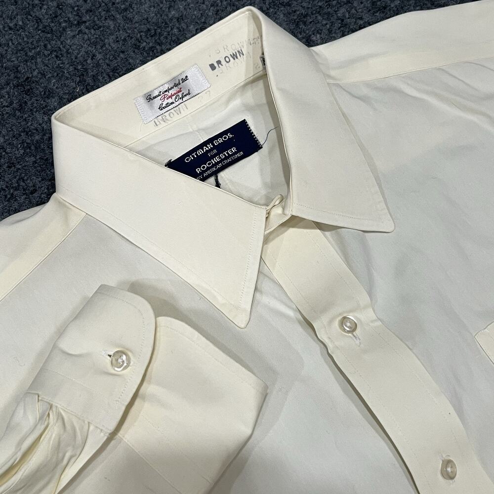 Vintage Gitman Bros Shirt Mens 17 37T USA Made TTX Pinpoint Finest 2x2 Oxford